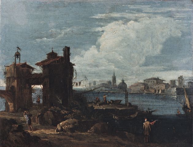 A. C. Cooper — Anonimo veneziano - sec. XVIII - Marina con pescatori — insieme
